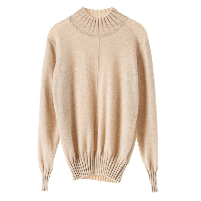 Exaggerated Neck Pullover 100% Cashmere by Bonolu