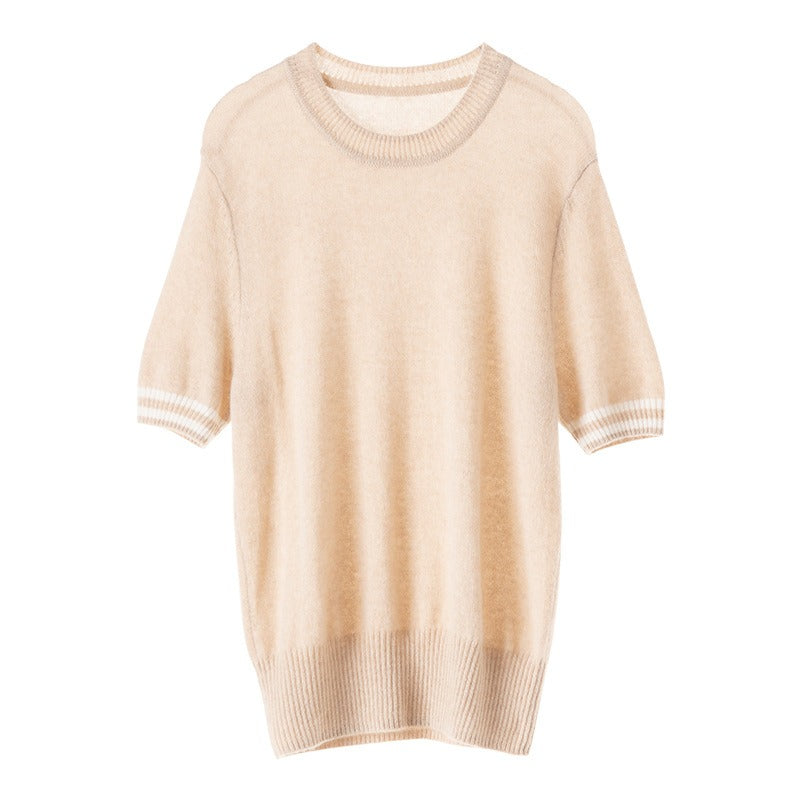 Short Sleeve Bottoming Sweater  - 100% Cashmere by Bonolu
