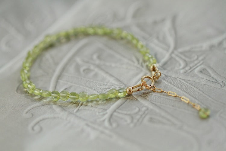 Peridot  Faceted Beads Bracelet by Mozaiku