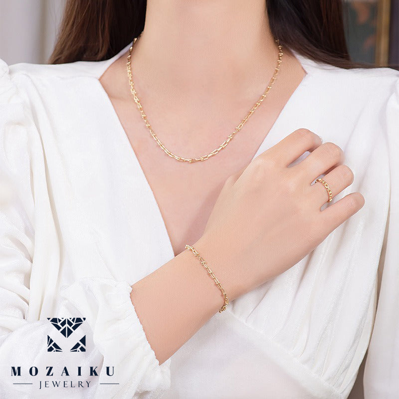 U Shaped Chain Bracelet  by Mozaiku - Fine Gold