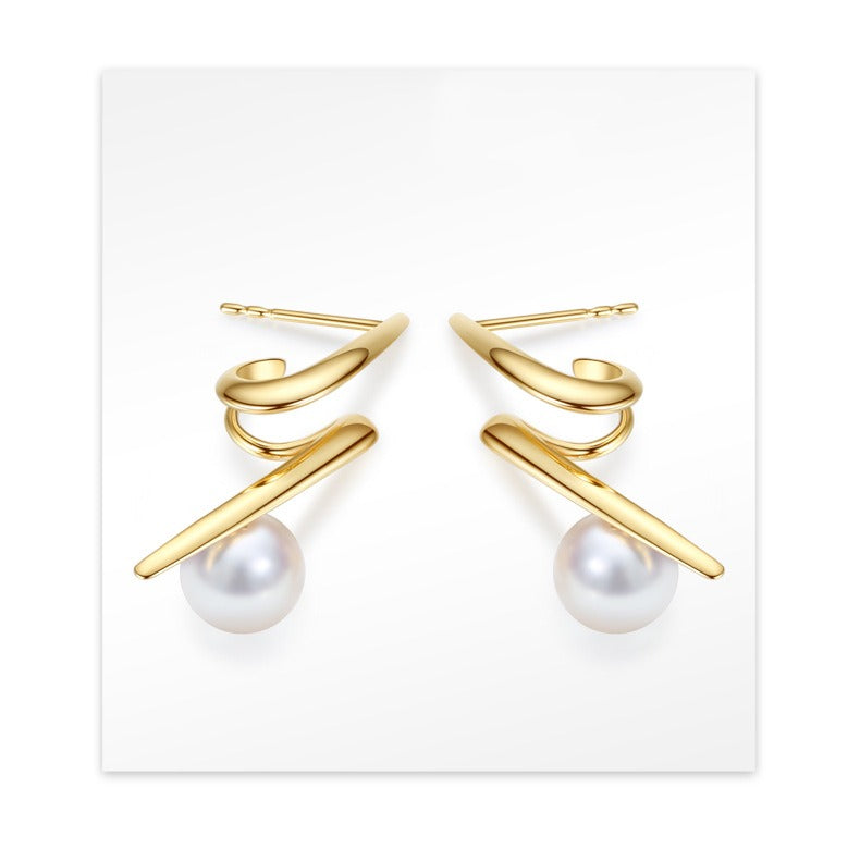 Fulmine 18K Gold and Japanese Sea Akoya Pearl Earrings