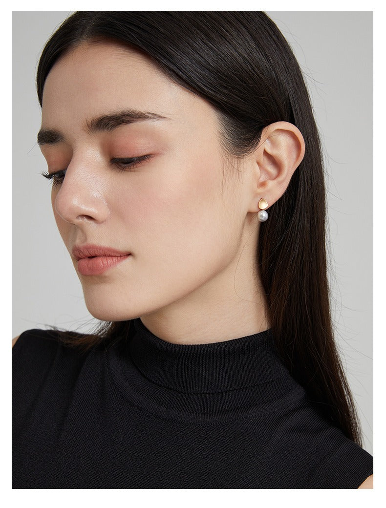 Japan Hemp Akoya Pearl in 18K Gold Earrings