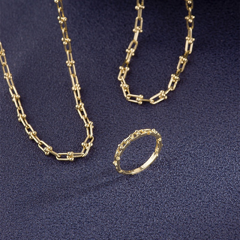 U Shaped Chain Bracelet  by Mozaiku - Fine Gold