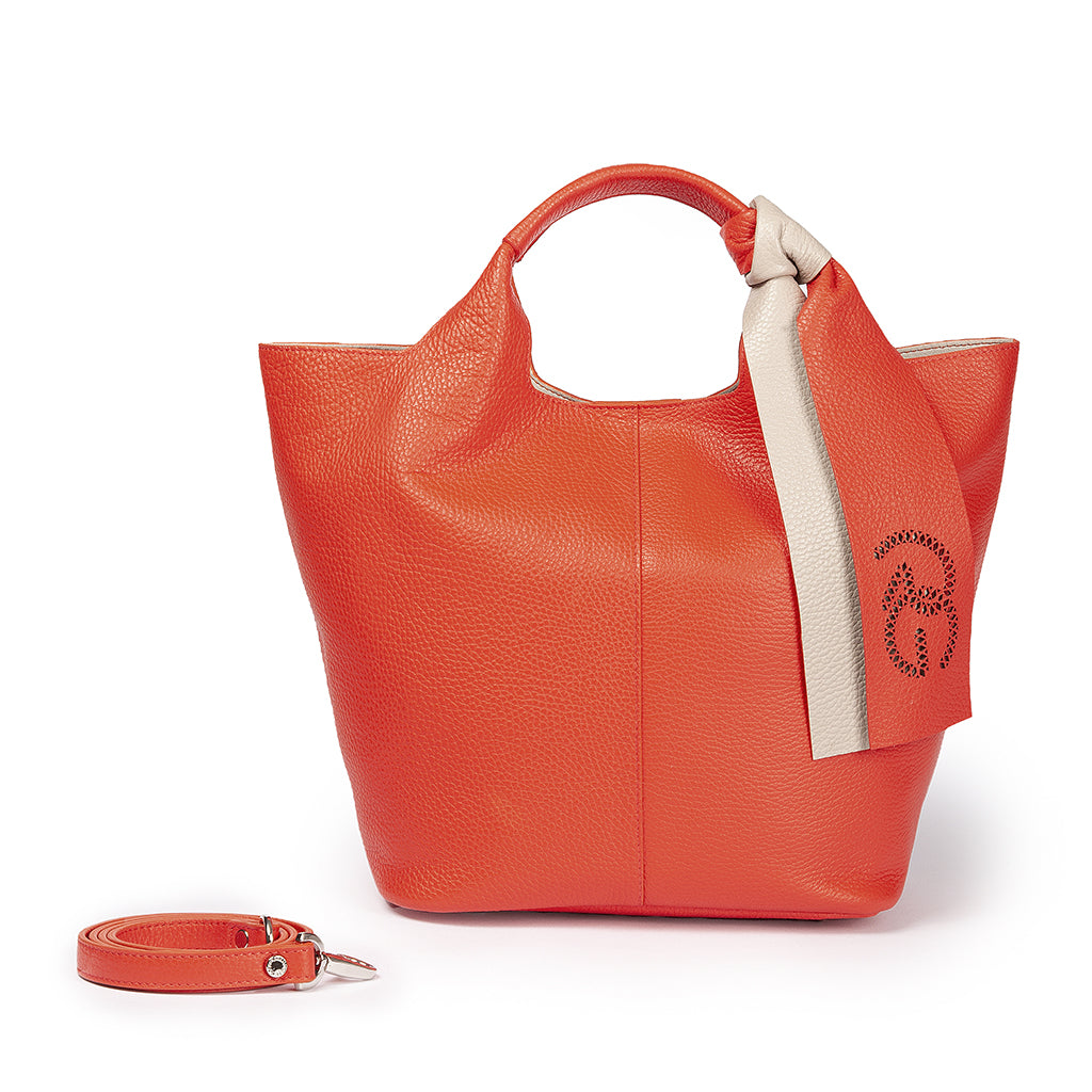 Roberta Gandolfi Maia Laser-Cut Calfskin Top Handle Bag