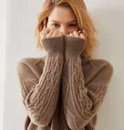 Thick High Neck Sweater100% Cashmere by Bonolu