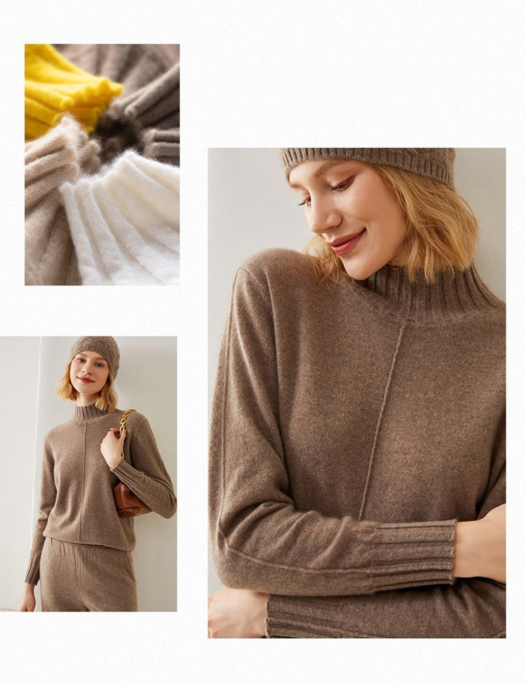 Exaggerated Neck Pullover 100% Cashmere by Bonolu
