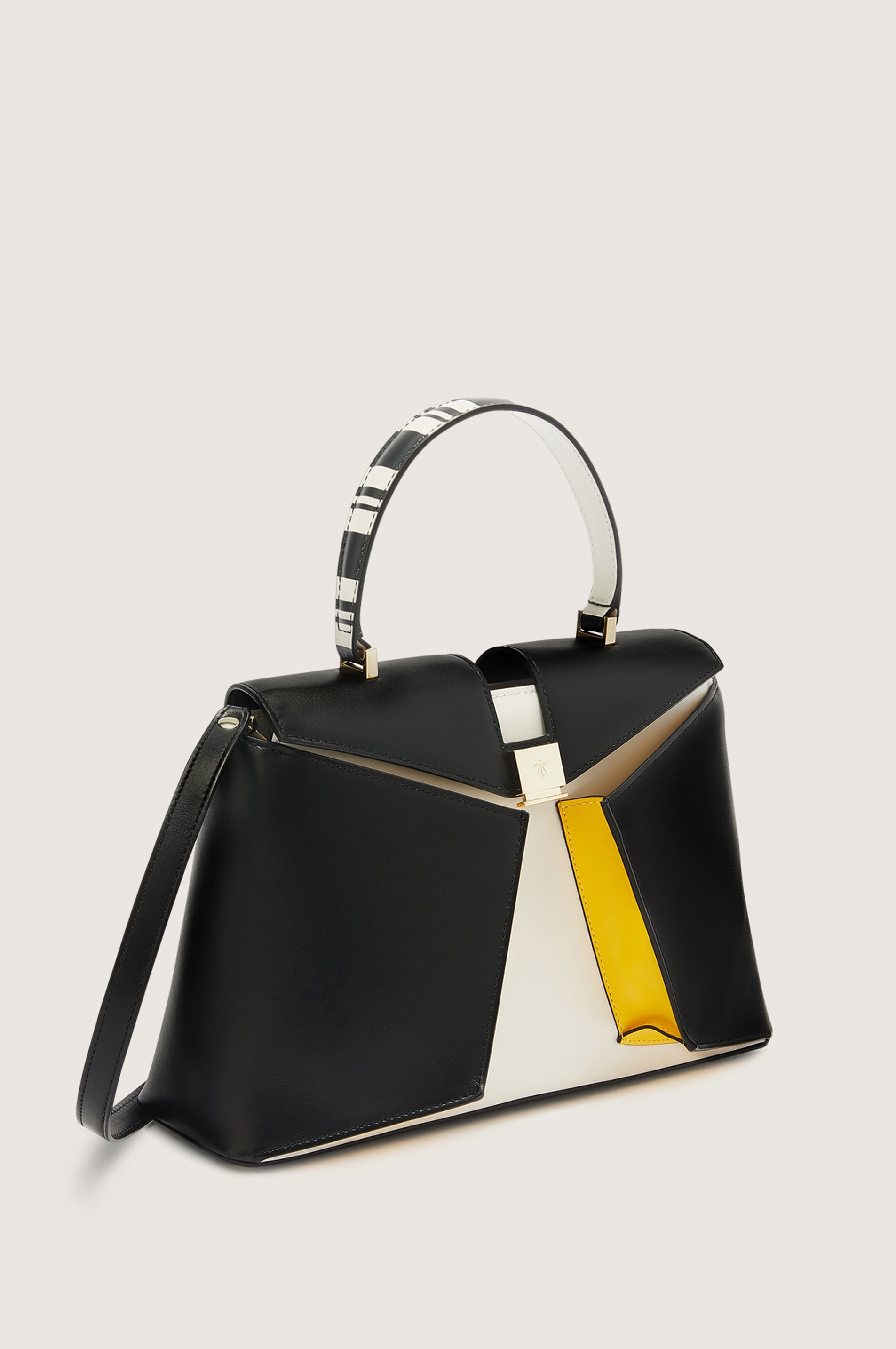 Lara Bellini Milano Striped Calfskin Handbag