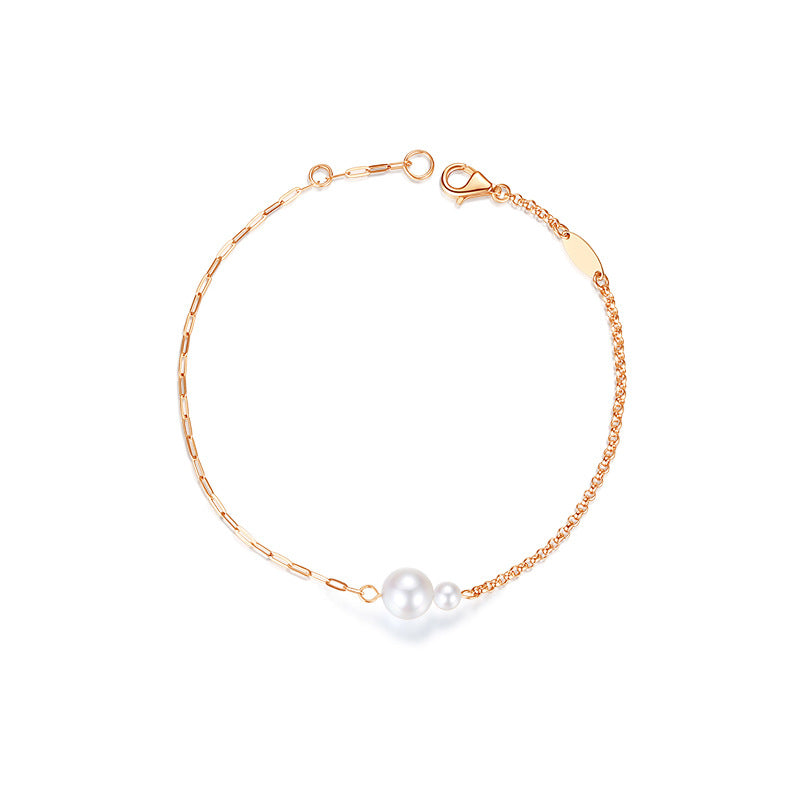 Giorno Luna - Akoya Pearls and gold Chains Bracelet
