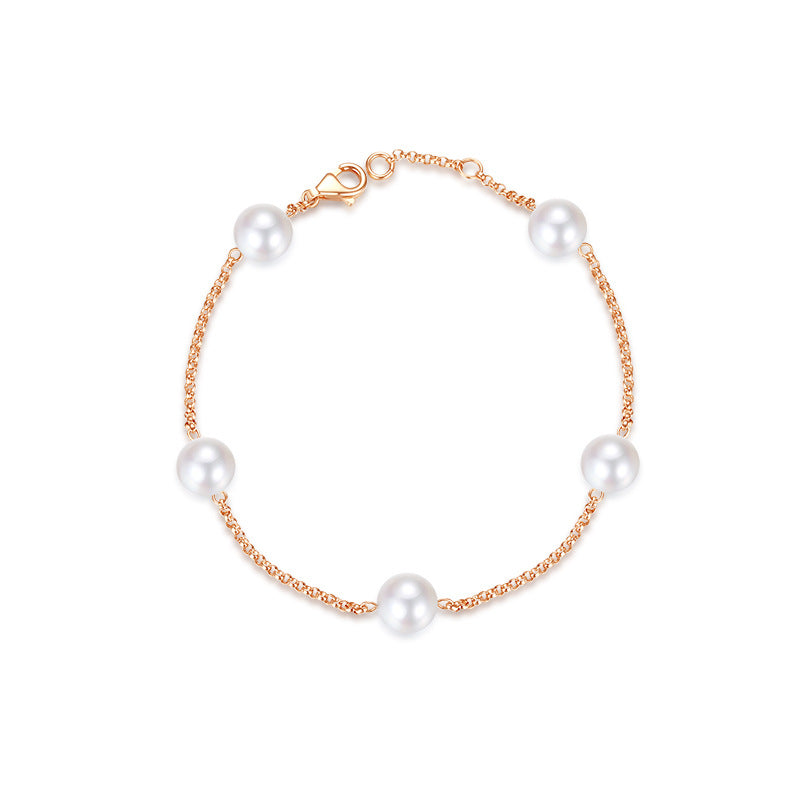 Stelle - gold chain and akoya pearls bracelet.