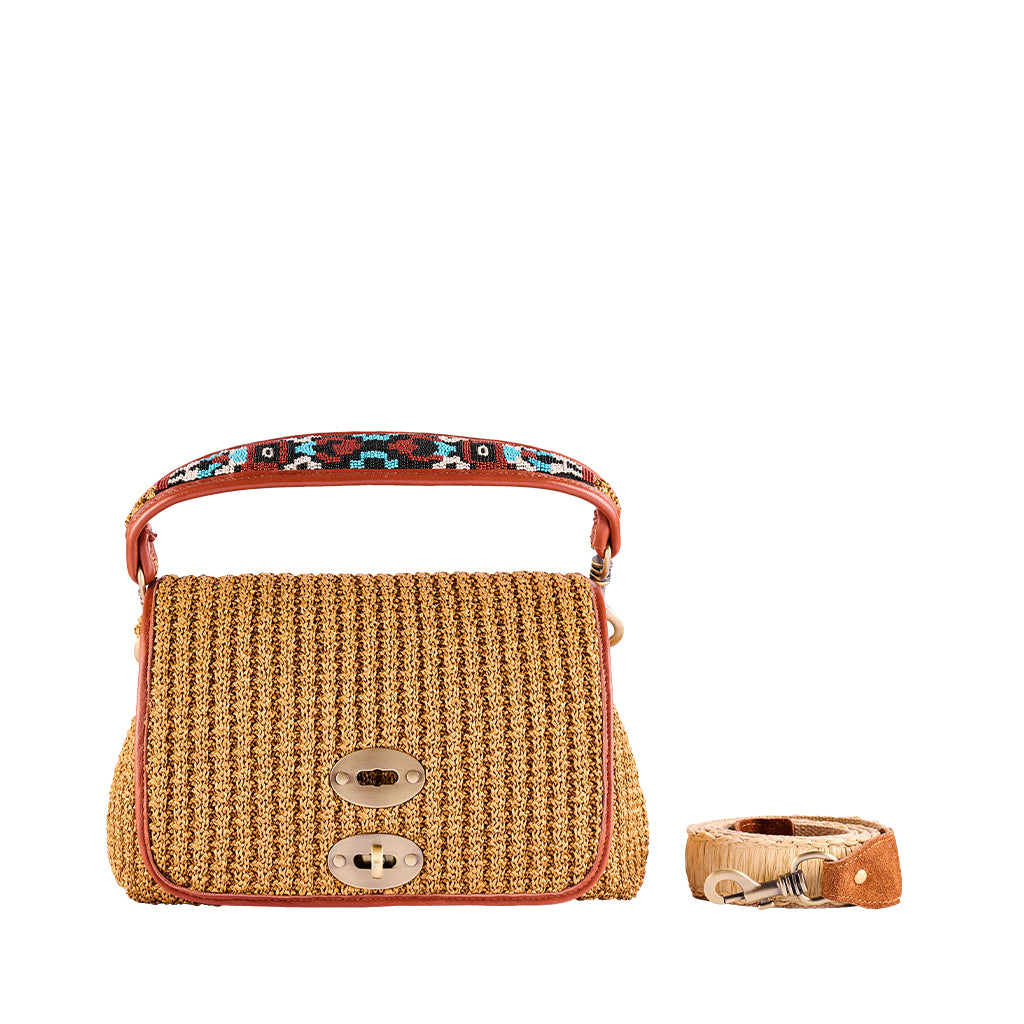 Goa Crochet Raffia Top Handle Bag by ViaMailBag