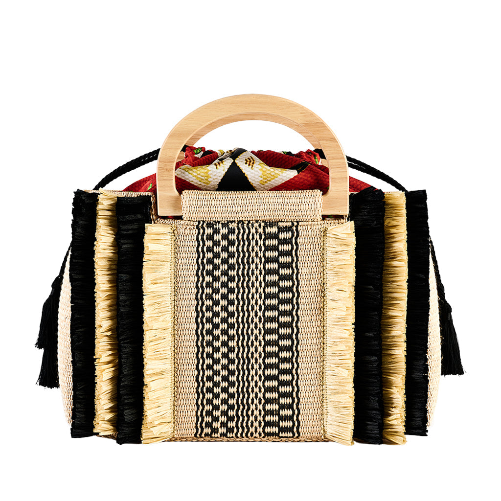 Islita Stripe Raffia Top Handle Bag by ViaMailBag