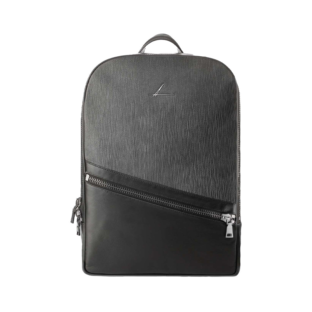 Diagonal Leather Backpack by Alberto Olivero
