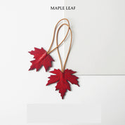 Maple Leaf Handmade Leather Keychain